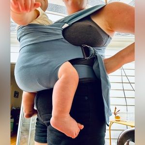 Lalabu Simple Wrap Baby Carrier in Brook blue